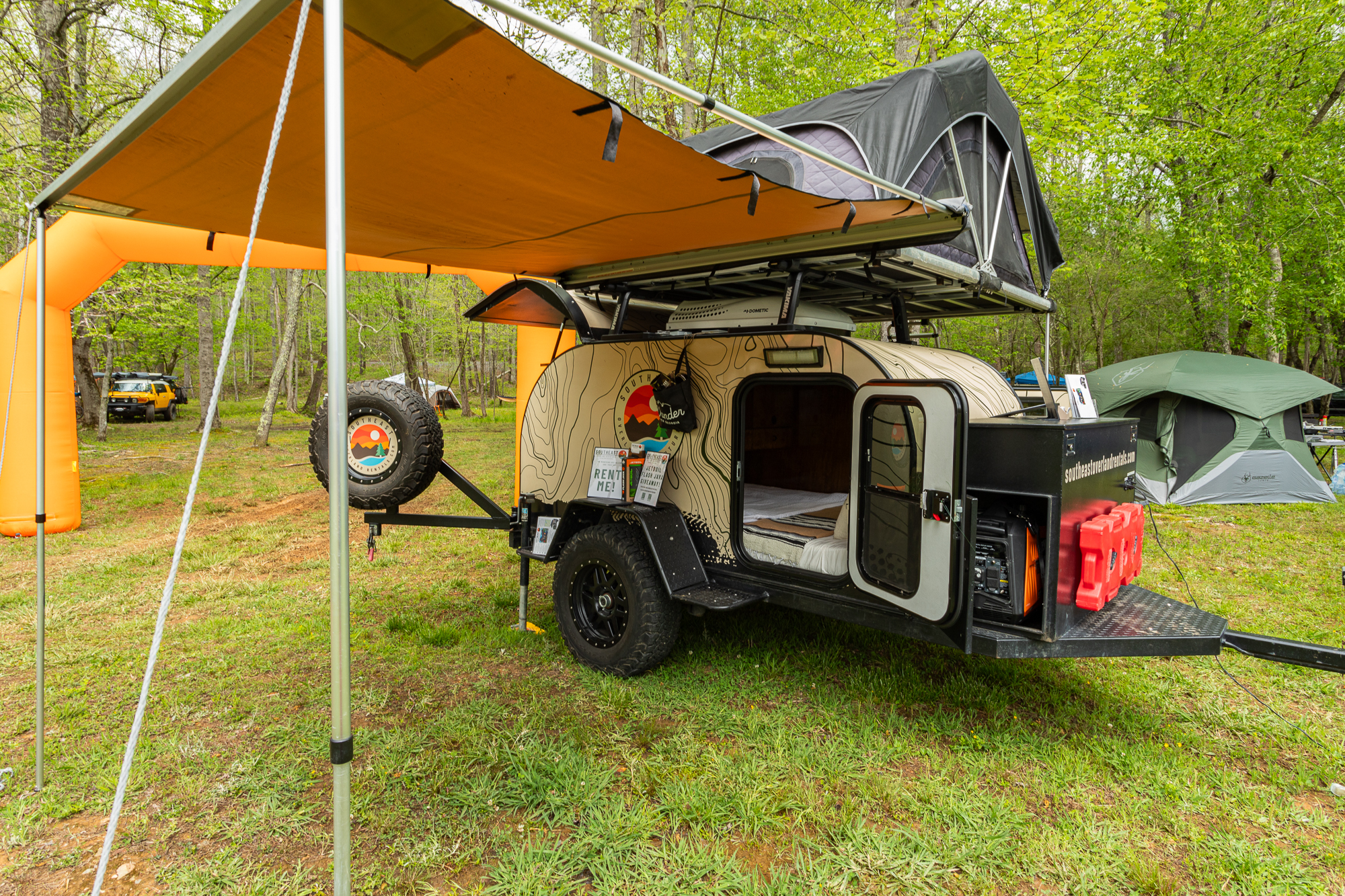 AVR teardrop trailer with awning