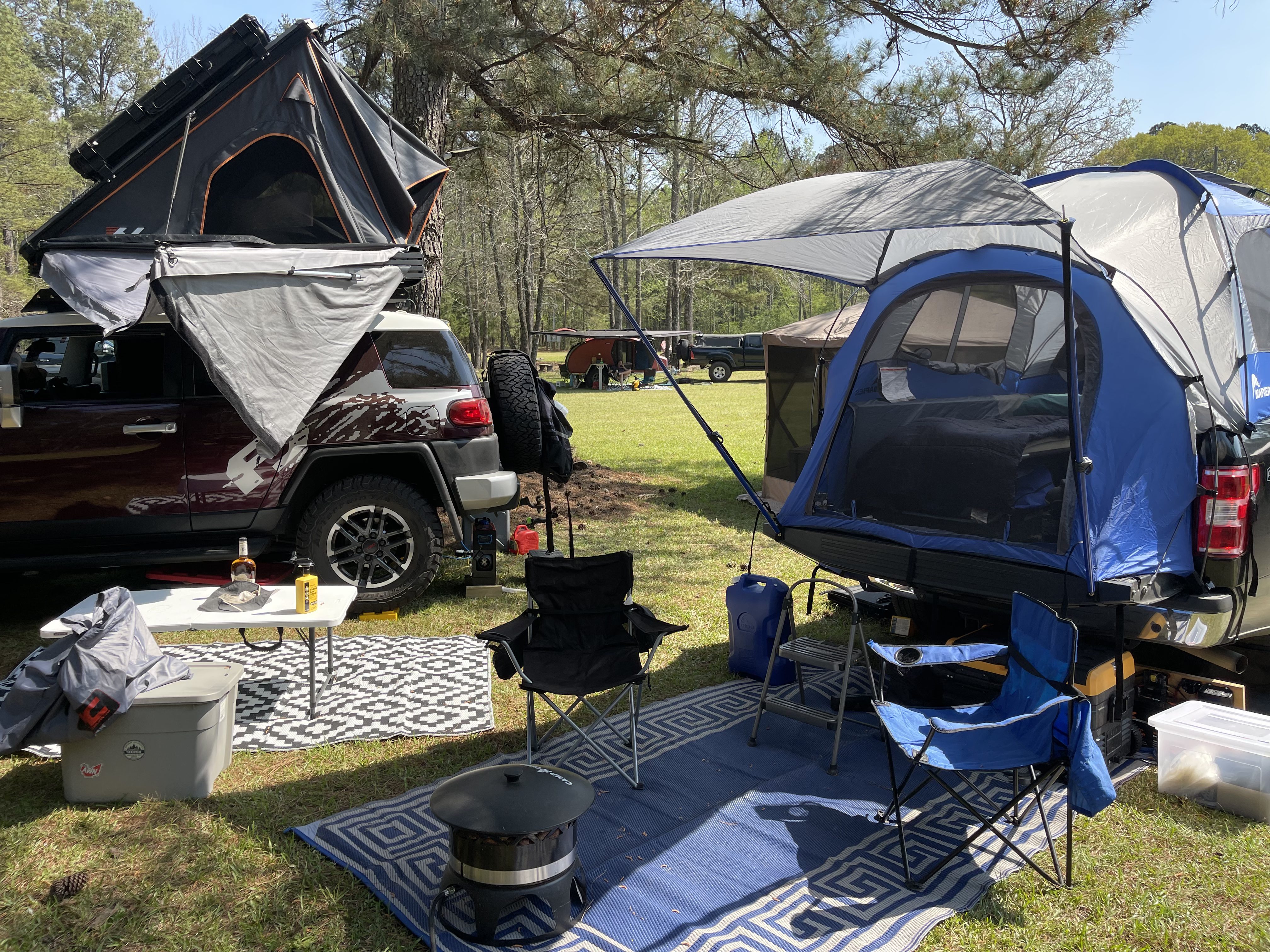 AVR camp setup rooftop tents